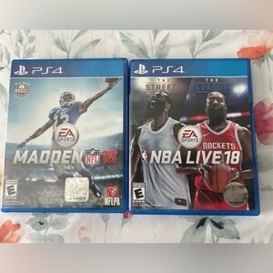 PS4 Game Bundle: Madden NFL 16 & NBA Live 18 - used